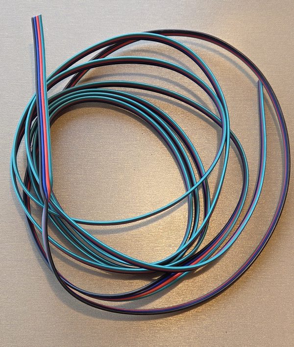 Losse 4-aderige kabel tbv RGB LED strip, per mtr