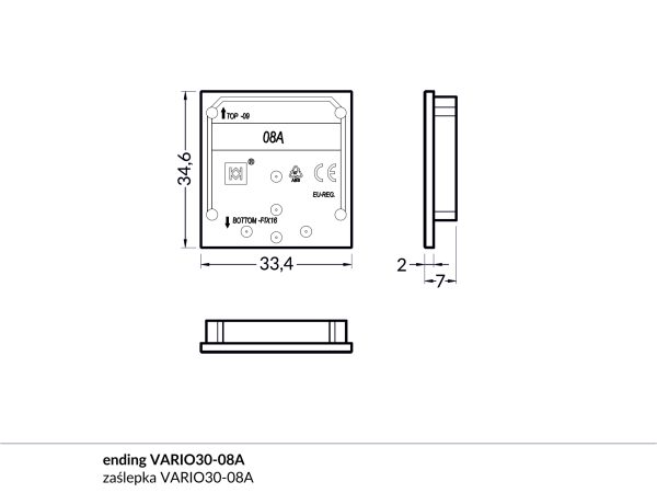 Eindkap voor profiel Vario30-08A - Afbeelding 6