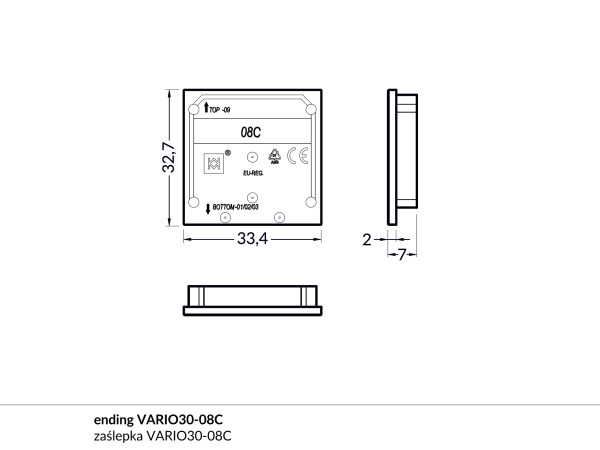 Eindkap voor profiel Vario30-08c - Afbeelding 2