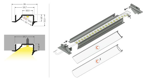 Eindkap voor profiel Diagonaal10 - Afbeelding 2